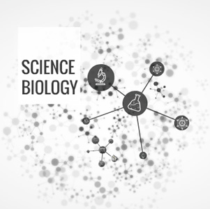 biology template with abstract molecular background