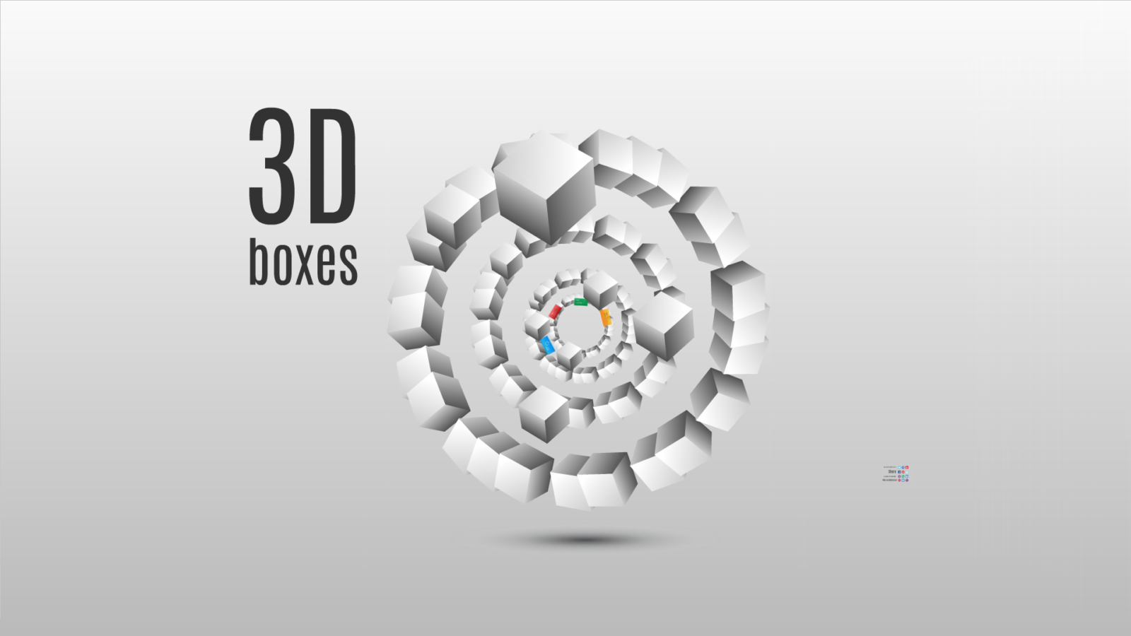 3D boxes Prezi template