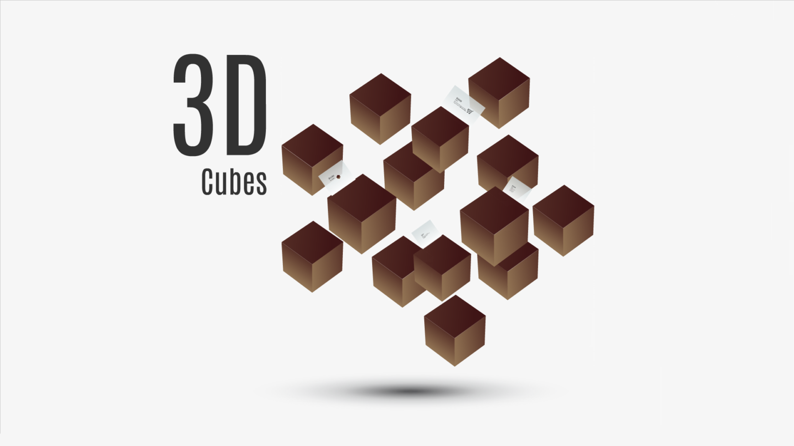 3D cubes Prezi template with cubes