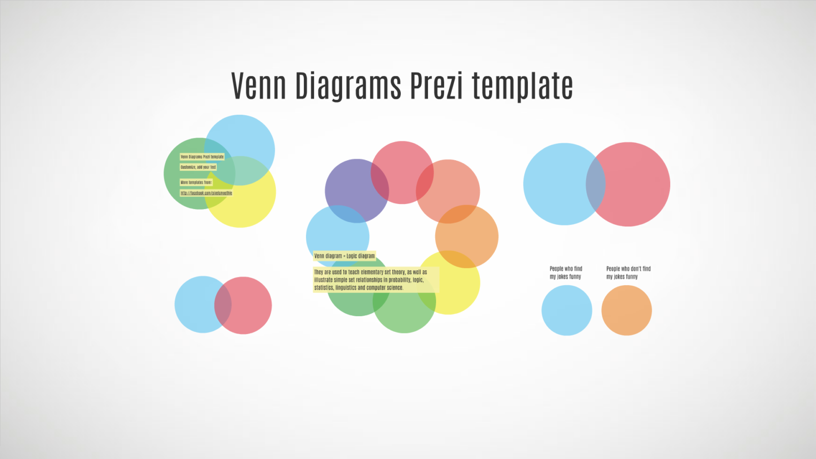 Venn diagrams infographics Prezi template
